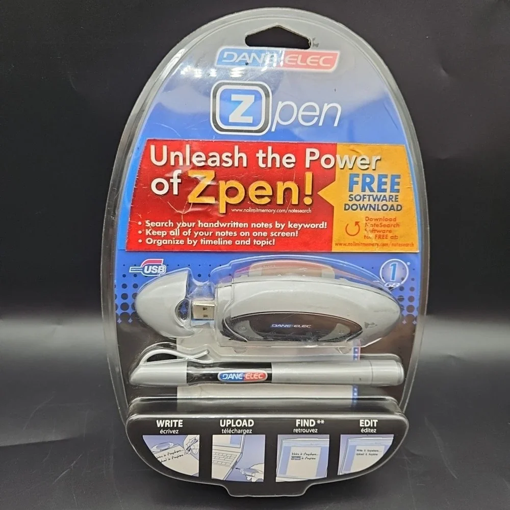 DANE-ELEC Z PEN Digital Pen Receiver‎ & USB Cable Write Draw & Sketch Brand New